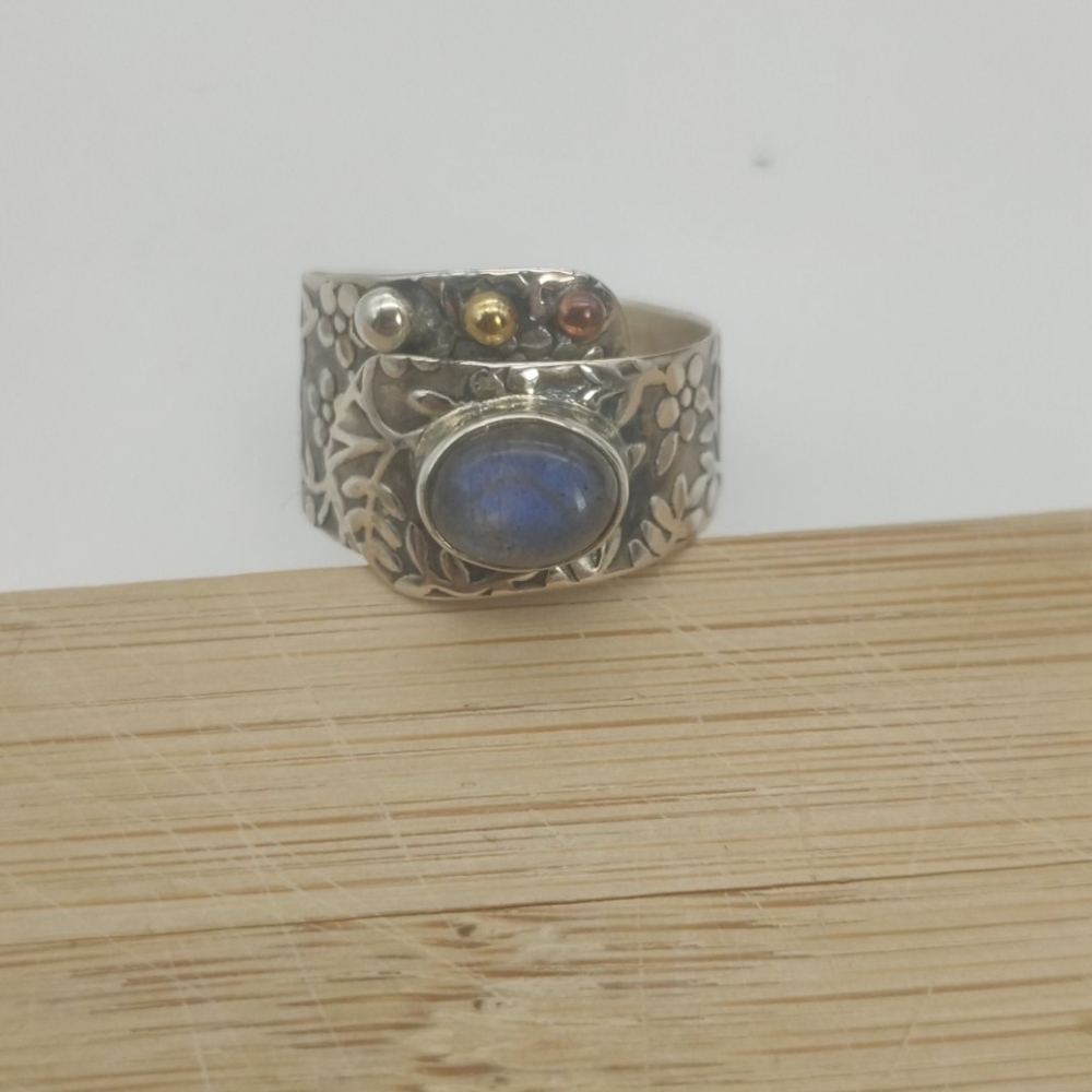 Custom  Labradorite  Sterling Silver Ring💎 - Picture 5 of 11